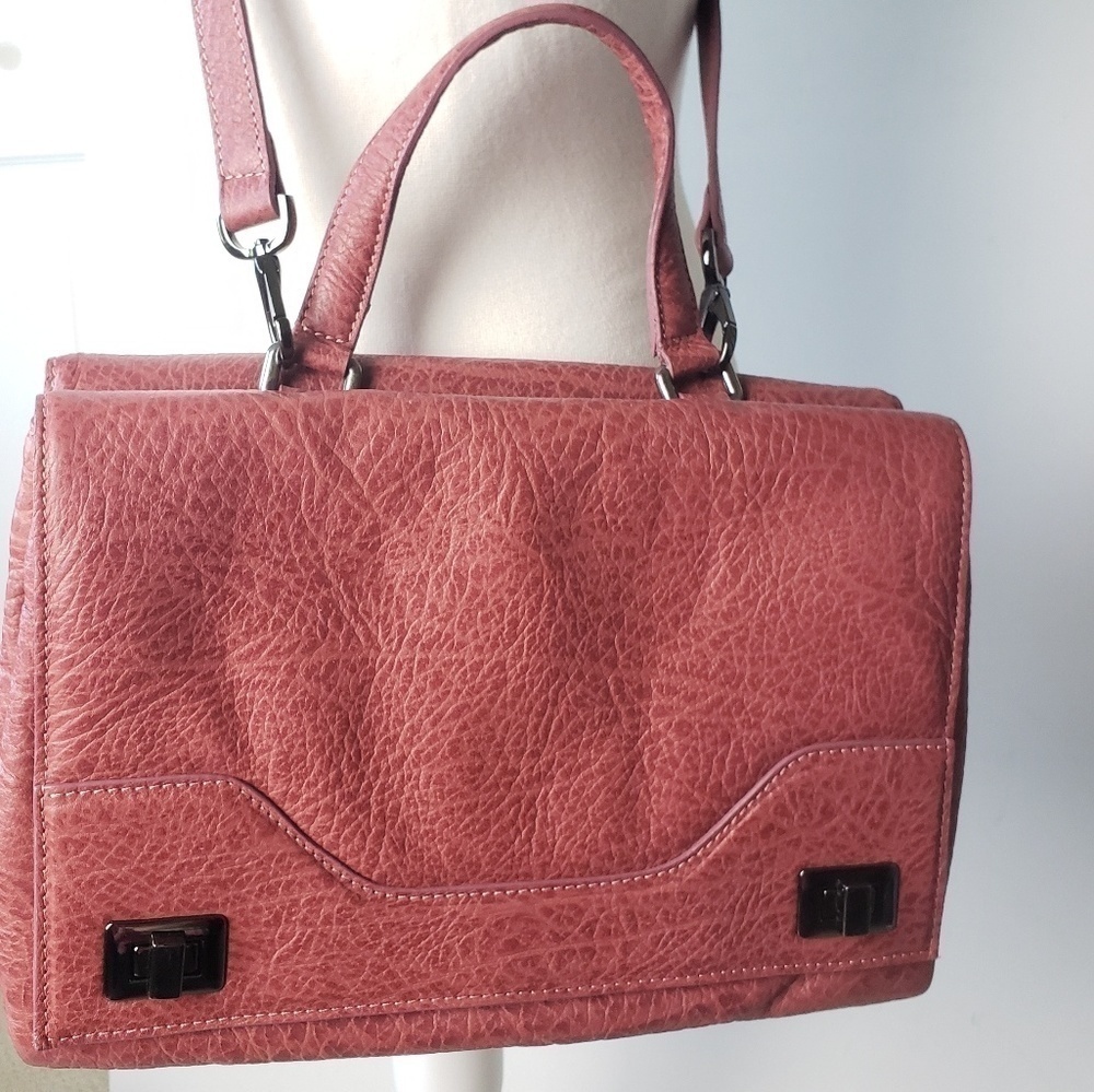 ALBERTA DI CANIO Made In Italy Textured Leather Handbag and Crossbody Purse. - Picture 2 of 8